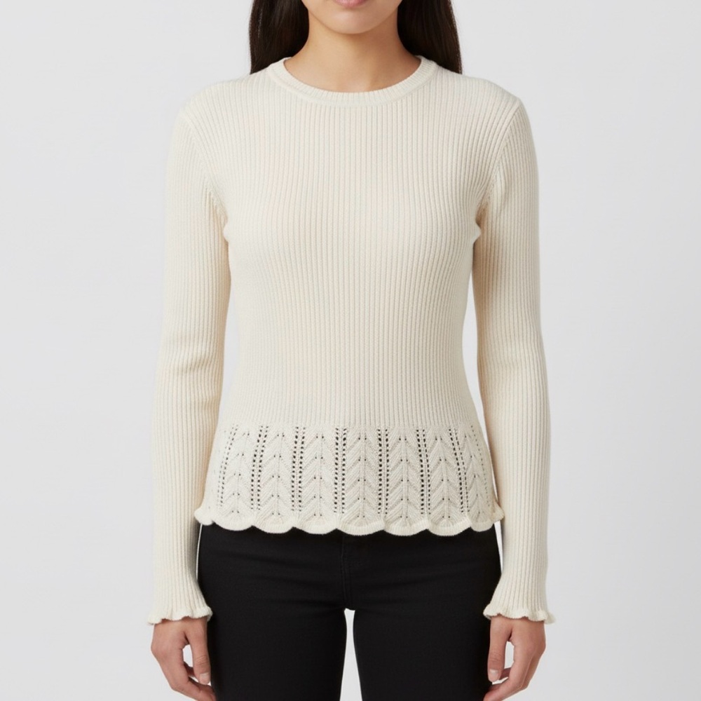 Caribbean Joe Cream Crew Neck Sweater